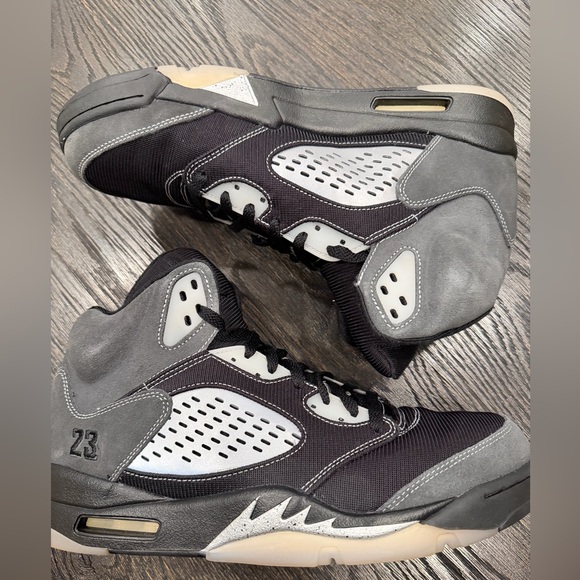Jordan Other - Air Jordans Jordan 5 Retro Anthracite BlackGrey Mesh and Suede High Top size 12